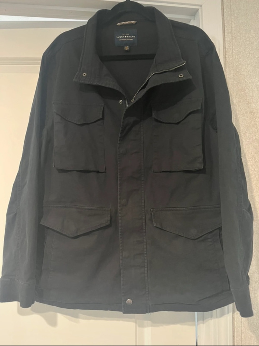 Lucky Brand Men's Black Military Field Jacket